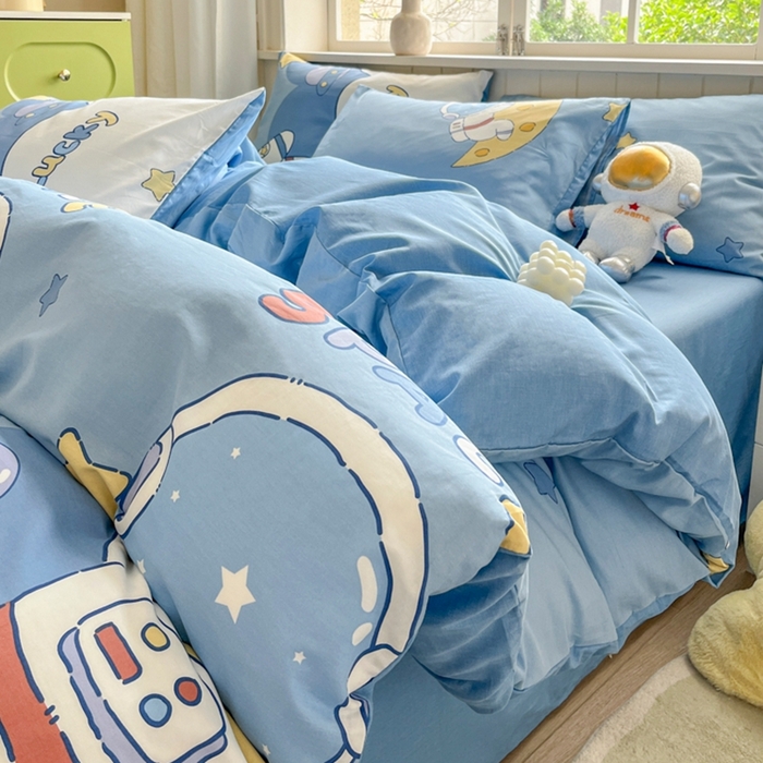 琪格格纺织 2025新款13070全棉纯棉小清新四件套 淘气星球