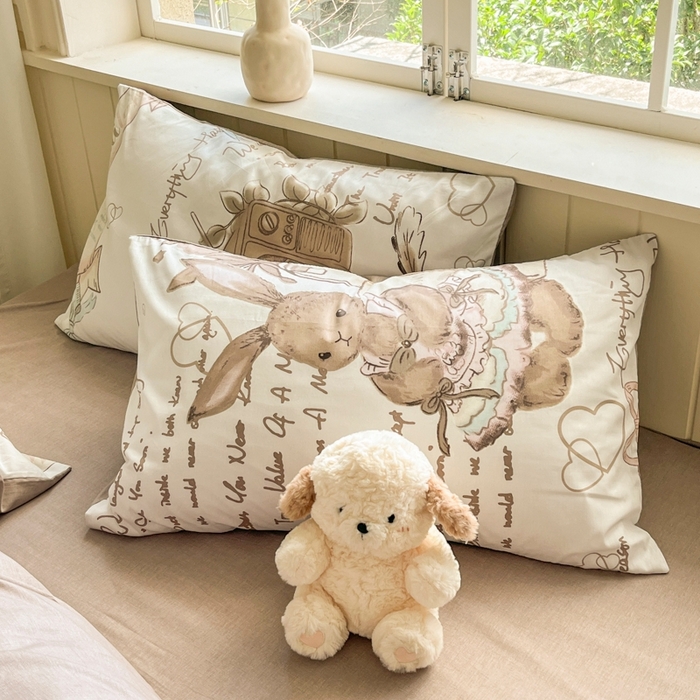 91家纺网 家纺一手货源 找家纺 琪格格纺织 2025新款13070全棉纯棉小清新四件套 悠然若若