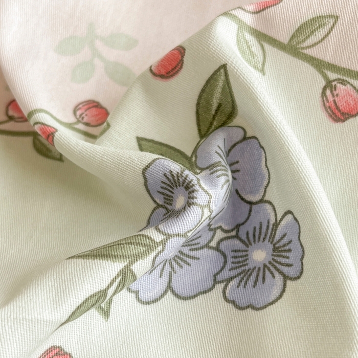 91家纺网 家纺一手货源 找家纺 琪格格纺织 2025新款13070全棉纯棉小清新四件套 花兔田园