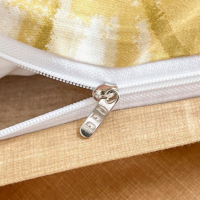 91家纺网 家纺一手货源 找家纺 琪格格纺织 2025新款13070全棉纯棉小清新四件套 璀璨花开-米色