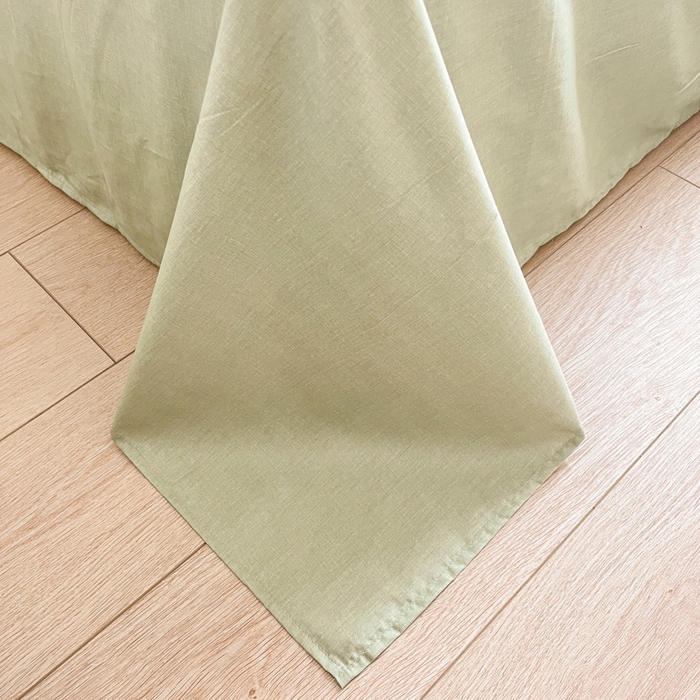 91家纺网 家纺一手货源 找家纺 琪格格纺织 2025新款13070全棉纯棉小清新四件套 花园小兔-浅绿