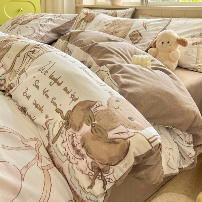 琪格格纺织 2025新款13070全棉纯棉小清新四件套 悠然若若