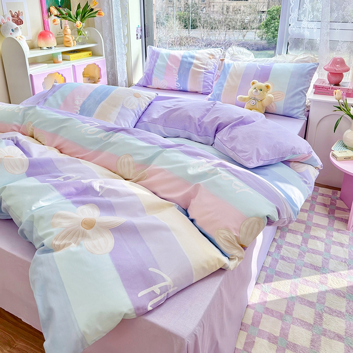 91家纺网 家纺一手货源 找家纺 （总）琪格格纺织 2025新款全棉纯棉13372小清新四件套