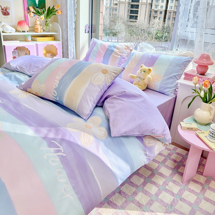 91家纺网 家纺一手货源 找家纺 （总）琪格格纺织 2025新款全棉纯棉13372小清新四件套