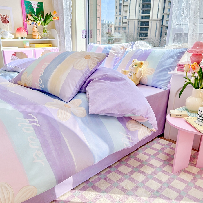 91家纺网 家纺一手货源 找家纺 （总）琪格格纺织 2025新款全棉纯棉13372小清新四件套