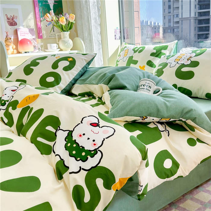 91家纺网 家纺一手货源 找家纺 （总）琪格格纺织 2025新款全棉纯棉13372小清新四件套