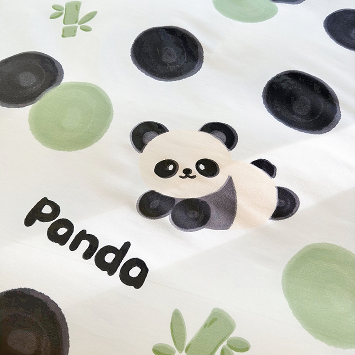 91家纺网 家纺一手货源 找家纺 琪格格纺织 2025新款全棉纯棉13372小清新四件套 熊猫