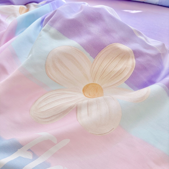 91家纺网 家纺一手货源 找家纺 琪格格纺织 2025新款全棉纯棉13372小清新四件套 苏珊花园