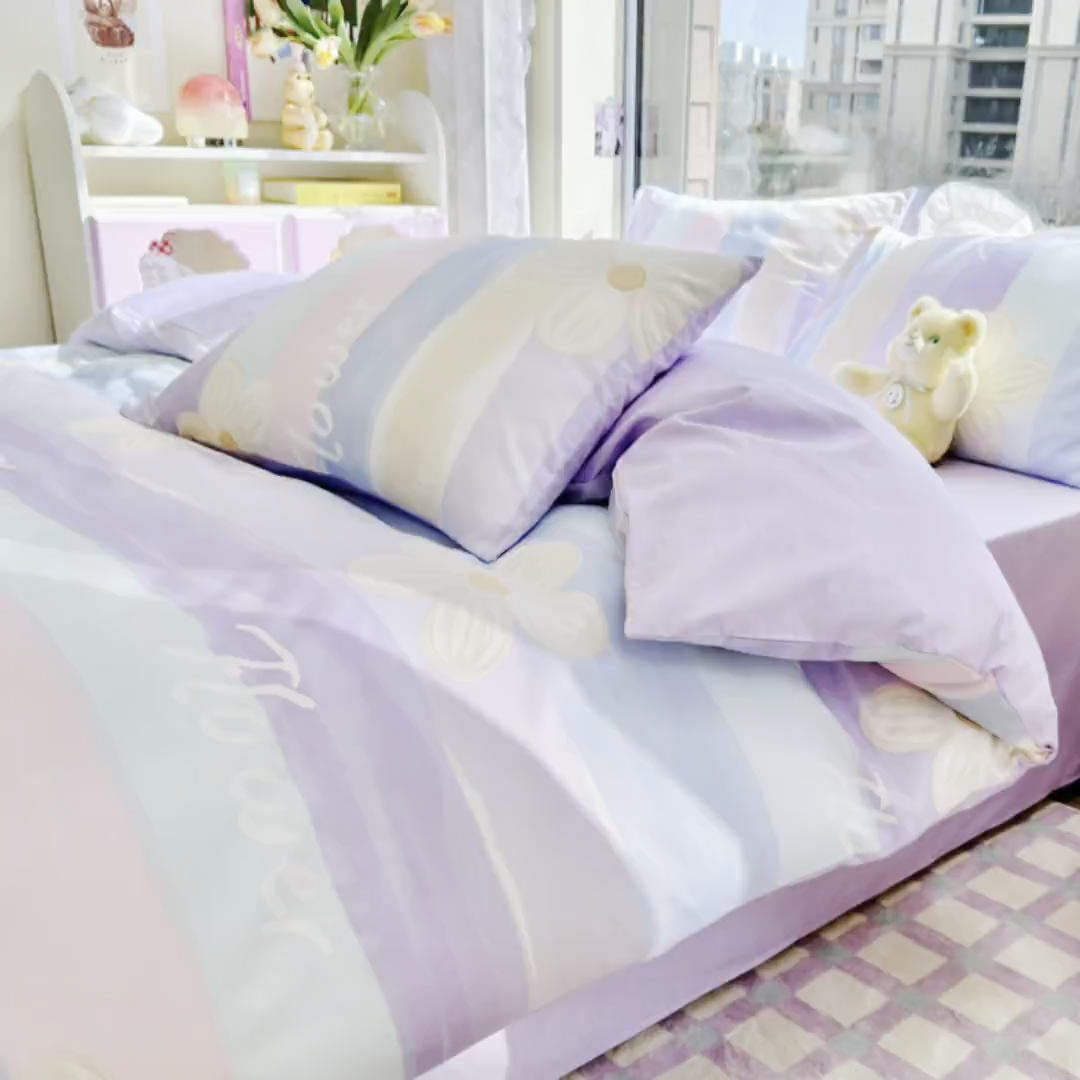 91家纺网 家纺一手货源 找家纺 （总）琪格格纺织 2025新款全棉纯棉13372小清新四件套