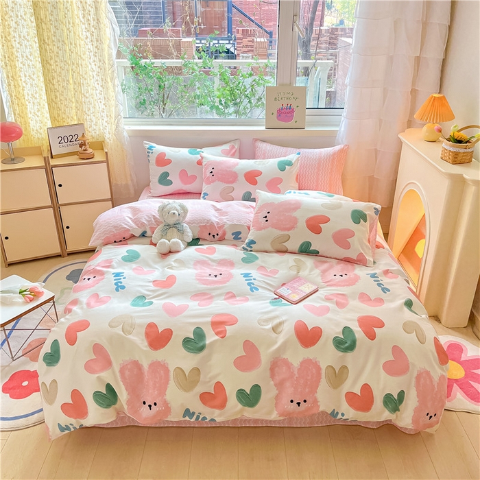 91家纺网 家纺一手货源 找家纺 （总）琪格格纺织 2025新款全棉纯棉13372小清新单被套 被套单件