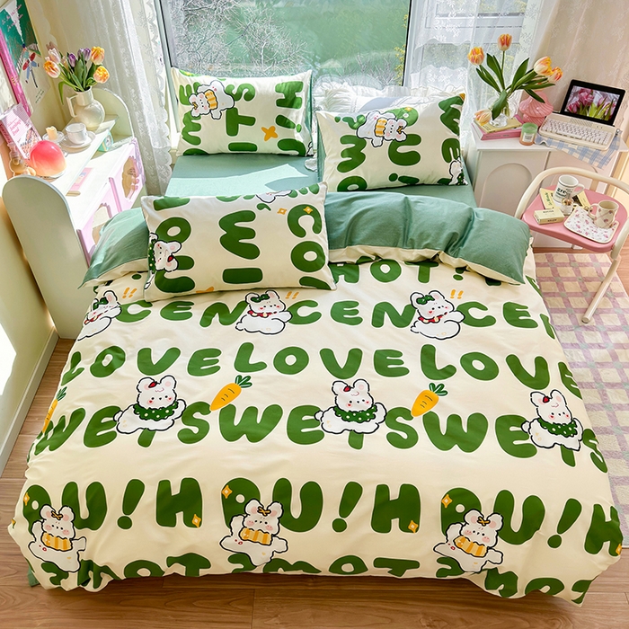 91家纺网 家纺一手货源 找家纺 （总）琪格格纺织 2025新款全棉纯棉13372小清新单被套 被套单件