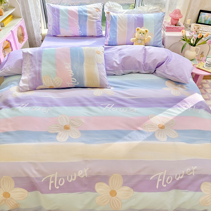 91家纺网 家纺一手货源 找家纺 （总）琪格格纺织 2025新款全棉纯棉13372小清新单被套 被套单件