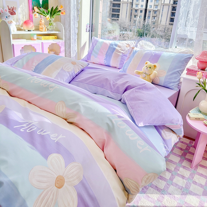 91家纺网 家纺一手货源 找家纺 （总）琪格格纺织 2025新款全棉纯棉13372小清新单被套 被套单件