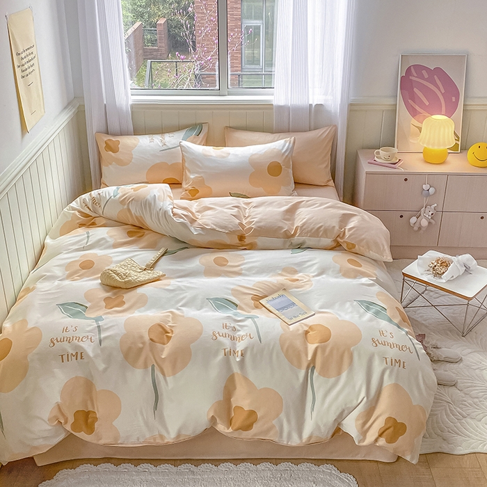 91家纺网 家纺一手货源 找家纺 琪格格纺织 2025新款全棉纯棉13372小清新单被套 被套单件 微雨