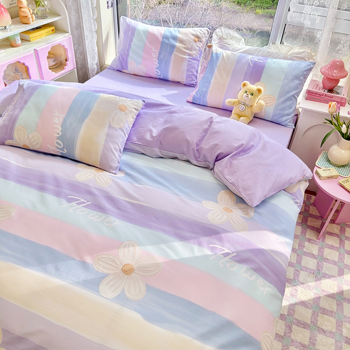 91家纺网 家纺一手货源 找家纺 （总）琪格格纺织 2025新款全棉纯棉13372小清新单被套 被套单件