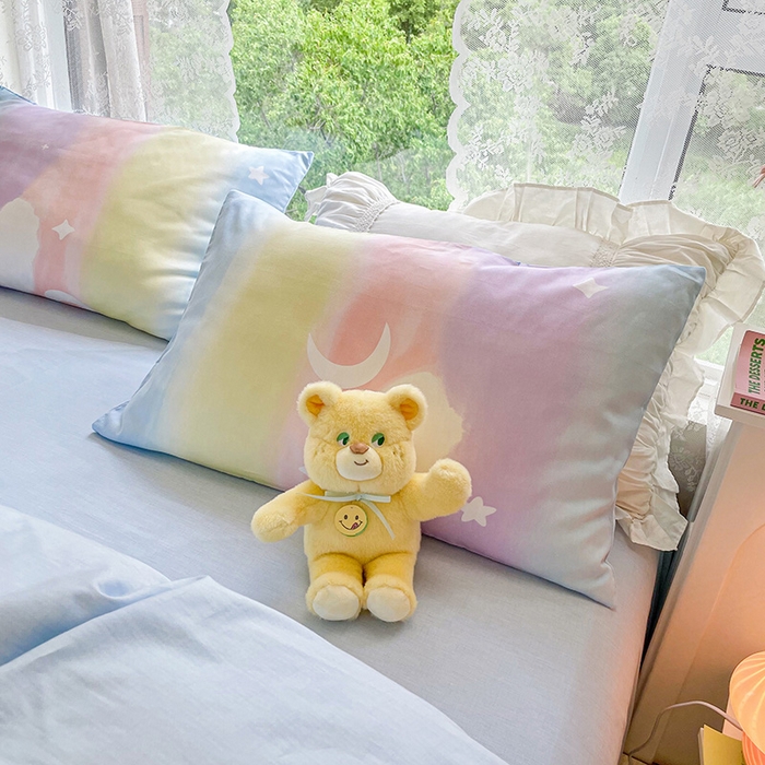 91家纺网 家纺一手货源 找家纺 琪格格纺织 2025新款全棉纯棉13372小清新单被套 被套单件 彩霞