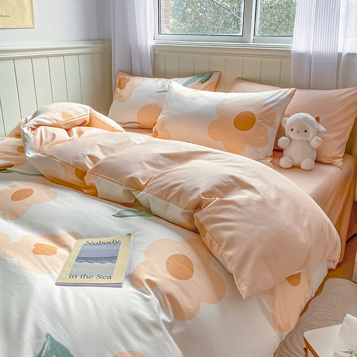 91家纺网 家纺一手货源 找家纺 琪格格纺织 2025新款全棉纯棉13372小清新单被套 被套单件 微雨