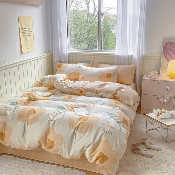 91家纺网 家纺一手货源 找家纺 琪格格纺织 2025新款全棉纯棉13372小清新单被套 被套单件 微雨