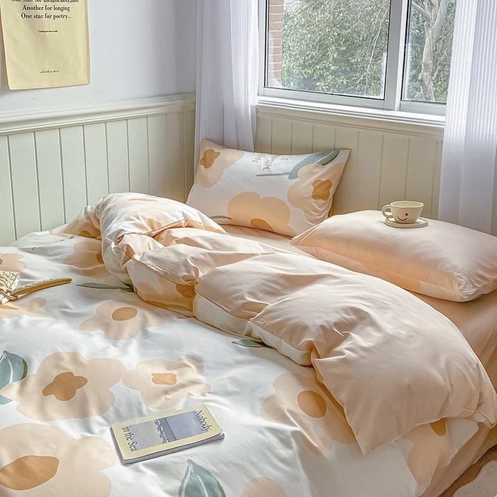 91家纺网 家纺一手货源 找家纺 琪格格纺织 2025新款全棉纯棉13372小清新单被套 被套单件 微雨