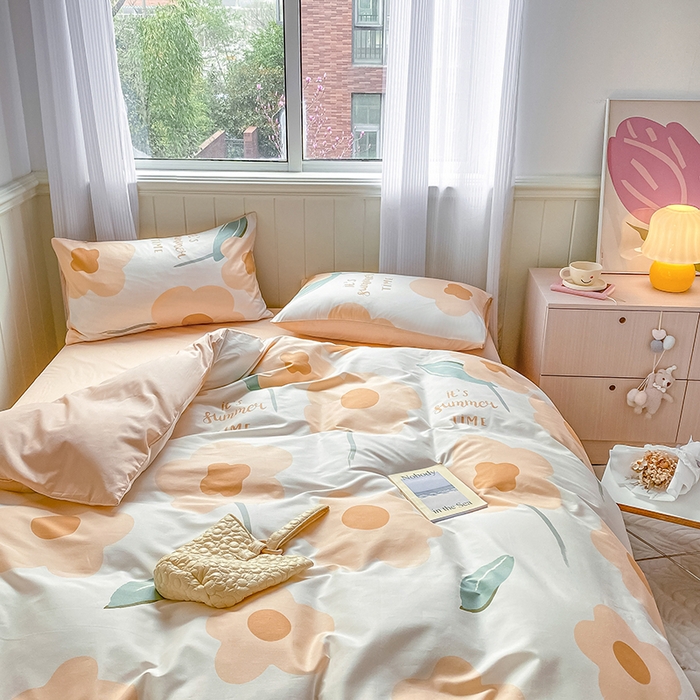 91家纺网 家纺一手货源 找家纺 琪格格纺织 2025新款全棉纯棉13372小清新单被套 被套单件 微雨