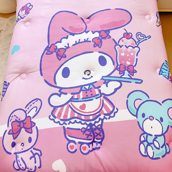 91家纺网 家纺一手货源 找家纺 吉咪兔家纺 2025新款大版三丽鸥库洛米儿童豆豆被针织棉幼儿园宝宝午睡春秋四季婴儿被子被芯 奶茶美乐蒂