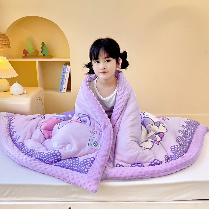 91家纺网 家纺一手货源 找家纺 吉咪兔家纺 2025新款大版三丽鸥库洛米儿童豆豆被针织棉幼儿园宝宝午睡春秋四季婴儿被子被芯 气球库洛米