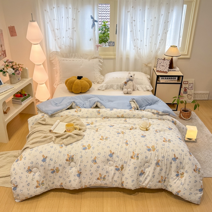 91家纺网 家纺一手货源 找家纺 梦初语 2025秋冬新款大豆纤维被子冬被棉被芯春秋被宿舍单双人学生四季通用（大豆纤维含量10%） 春日来信