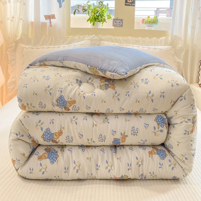 91家纺网 家纺一手货源 找家纺 梦初语 2025秋冬新款大豆纤维被子冬被棉被芯春秋被宿舍单双人学生四季通用（大豆纤维含量10%） 春日来信