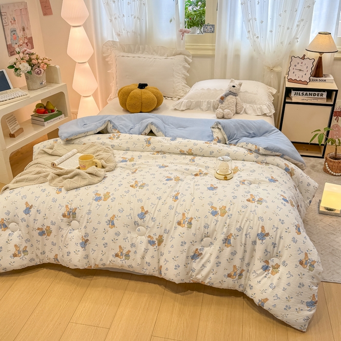 91家纺网 家纺一手货源 找家纺 梦初语 2025秋冬新款大豆纤维被子冬被棉被芯春秋被宿舍单双人学生四季通用（大豆纤维含量10%） 春日来信