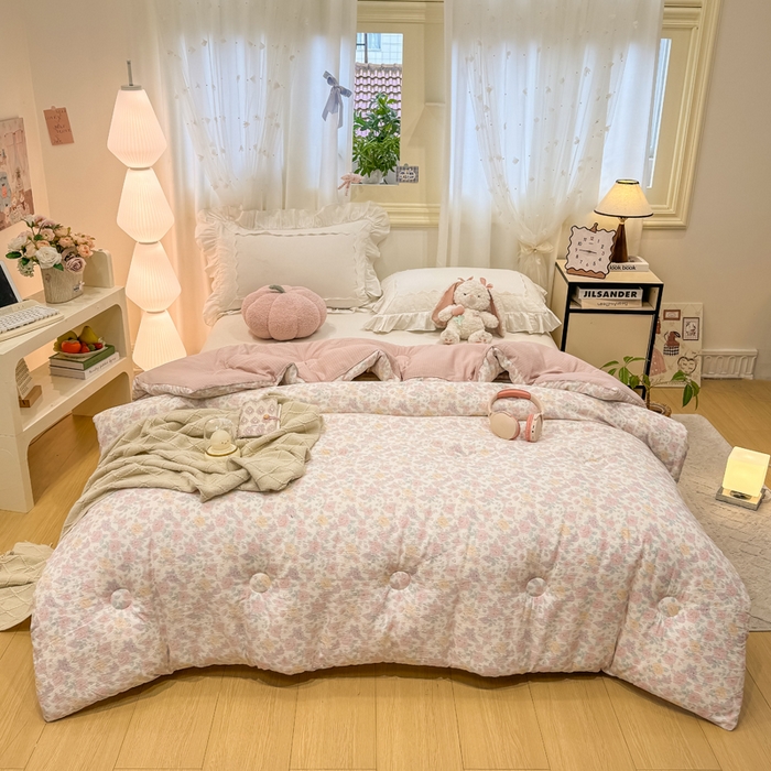 91家纺网 家纺一手货源 找家纺 梦初语 2025秋冬新款大豆纤维被子冬被棉被芯春秋被宿舍单双人学生四季通用（大豆纤维含量10%） 花颜