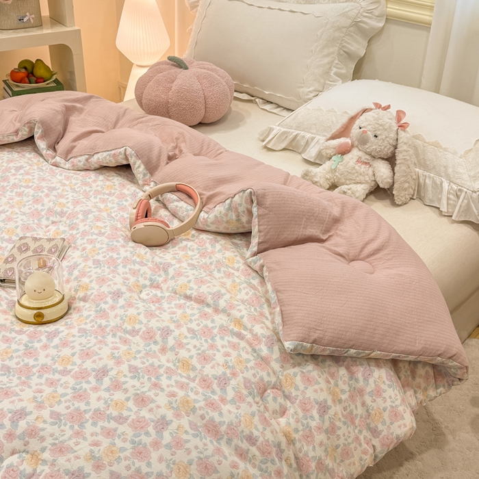 91家纺网 家纺一手货源 找家纺 梦初语 2025秋冬新款大豆纤维被子冬被棉被芯春秋被宿舍单双人学生四季通用（大豆纤维含量10%） 花颜