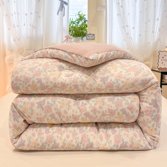 91家纺网 家纺一手货源 找家纺 梦初语 2025秋冬新款大豆纤维被子冬被棉被芯春秋被宿舍单双人学生四季通用（大豆纤维含量10%） 花颜