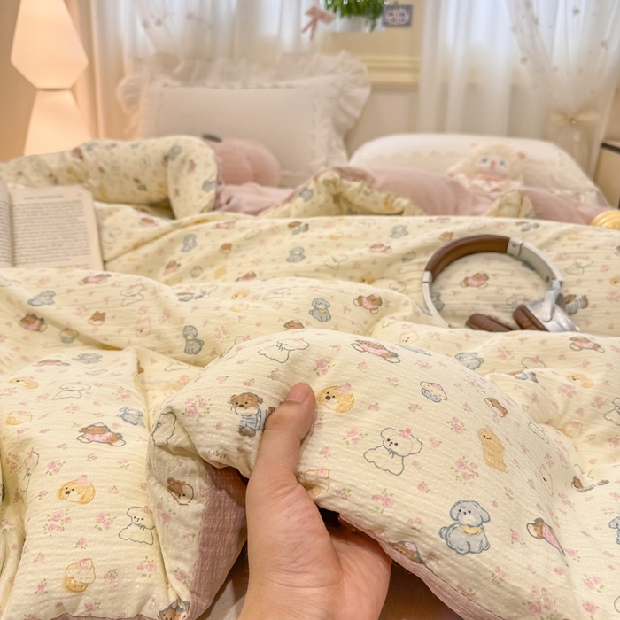 91家纺网 家纺一手货源 找家纺 梦初语 2025秋冬新款大豆纤维被子冬被棉被芯春秋被宿舍单双人学生四季通用（大豆纤维含量10%） 泡芙小狗