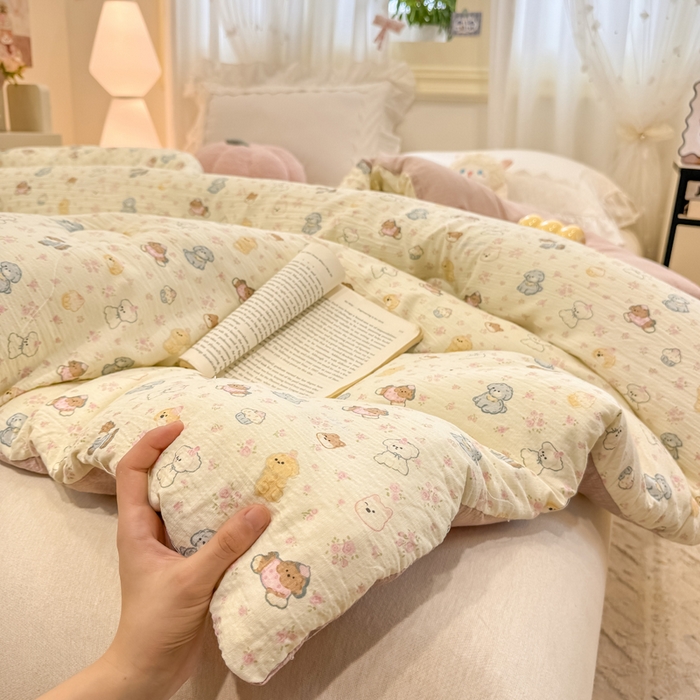 91家纺网 家纺一手货源 找家纺 梦初语 2025秋冬新款大豆纤维被子冬被棉被芯春秋被宿舍单双人学生四季通用（大豆纤维含量10%） 泡芙小狗