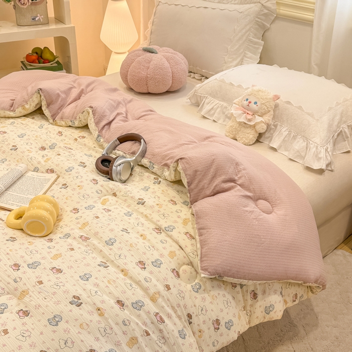 91家纺网 家纺一手货源 找家纺 梦初语 2025秋冬新款大豆纤维被子冬被棉被芯春秋被宿舍单双人学生四季通用（大豆纤维含量10%） 泡芙小狗