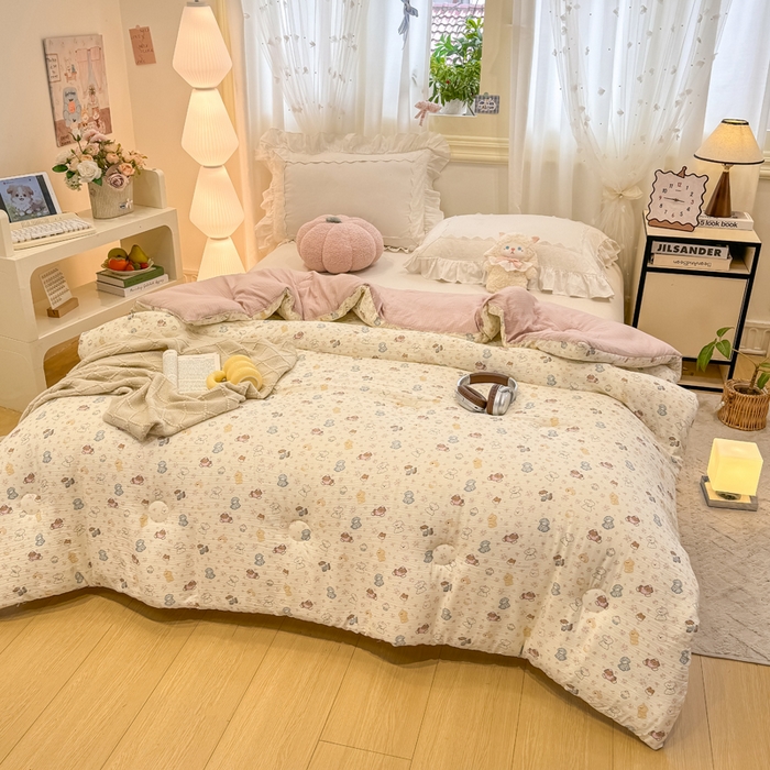 91家纺网 家纺一手货源 找家纺 梦初语 2025秋冬新款大豆纤维被子冬被棉被芯春秋被宿舍单双人学生四季通用（大豆纤维含量10%） 泡芙小狗