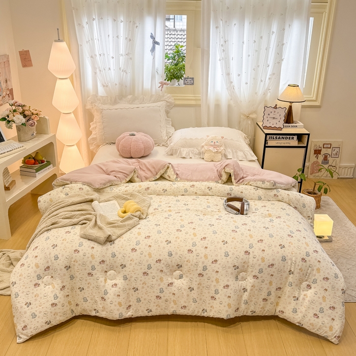 91家纺网 家纺一手货源 找家纺 梦初语 2025秋冬新款大豆纤维被子冬被棉被芯春秋被宿舍单双人学生四季通用（大豆纤维含量10%） 泡芙小狗