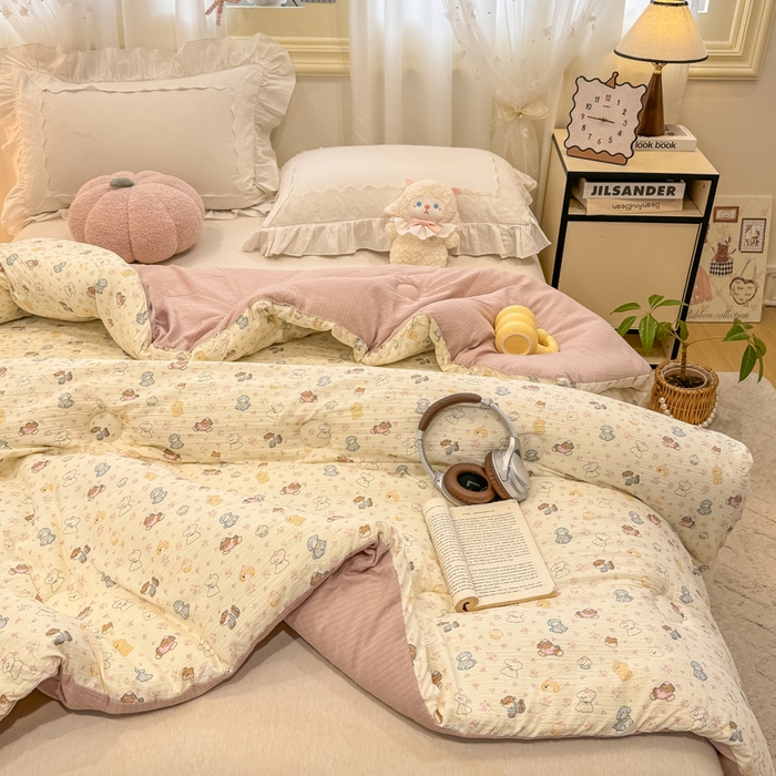 91家纺网 家纺一手货源 找家纺 梦初语 2025秋冬新款大豆纤维被子冬被棉被芯春秋被宿舍单双人学生四季通用（大豆纤维含量10%） 泡芙小狗