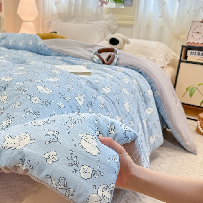 91家纺网 家纺一手货源 找家纺 梦初语 2025秋冬新款大豆纤维被子冬被棉被芯春秋被宿舍单双人学生四季通用（大豆纤维含量10%） 甜兔派对