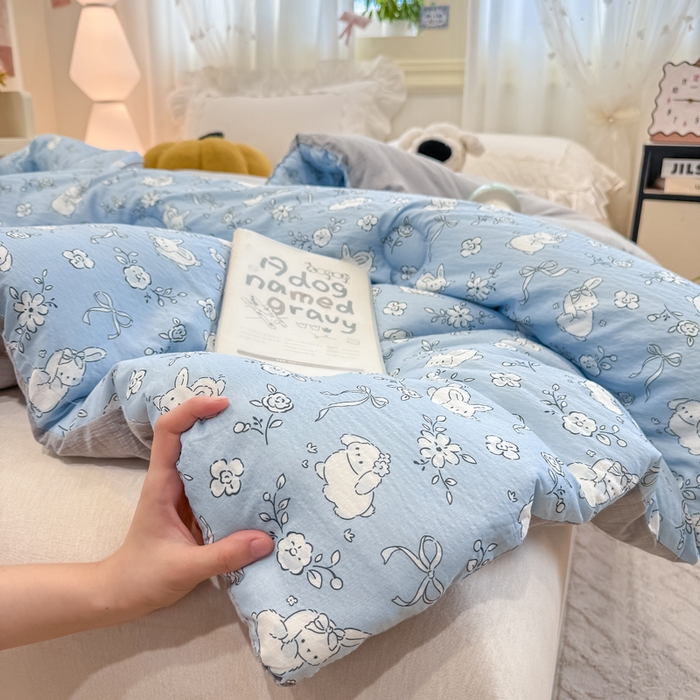 91家纺网 家纺一手货源 找家纺 梦初语 2025秋冬新款大豆纤维被子冬被棉被芯春秋被宿舍单双人学生四季通用（大豆纤维含量10%） 甜兔派对