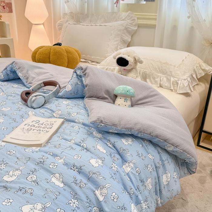 91家纺网 家纺一手货源 找家纺 梦初语 2025秋冬新款大豆纤维被子冬被棉被芯春秋被宿舍单双人学生四季通用（大豆纤维含量10%） 甜兔派对