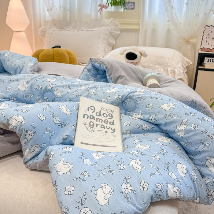 91家纺网 家纺一手货源 找家纺 梦初语 2025秋冬新款大豆纤维被子冬被棉被芯春秋被宿舍单双人学生四季通用（大豆纤维含量10%） 甜兔派对