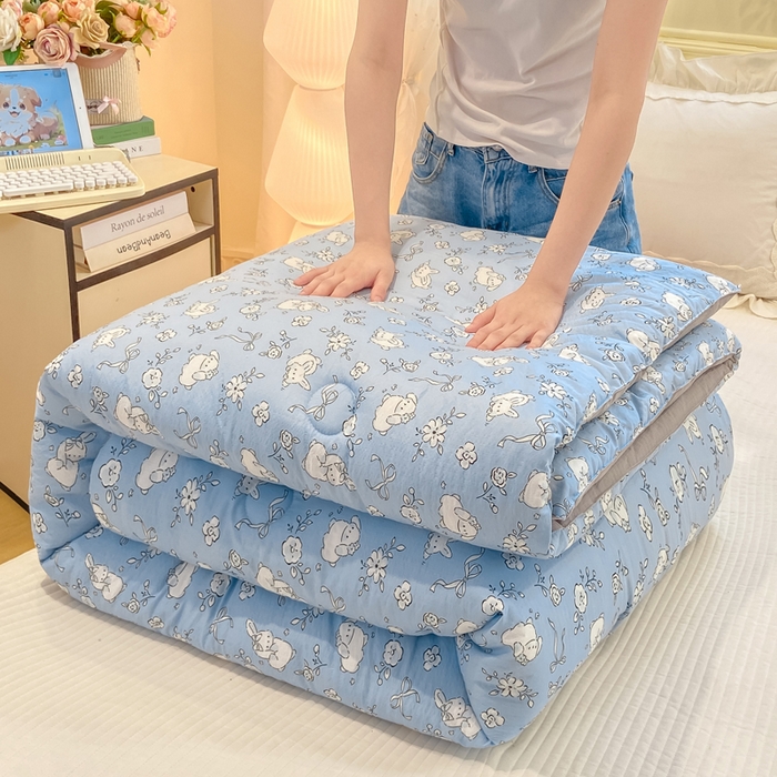 91家纺网 家纺一手货源 找家纺 梦初语 2025秋冬新款大豆纤维被子冬被棉被芯春秋被宿舍单双人学生四季通用（大豆纤维含量10%） 甜兔派对