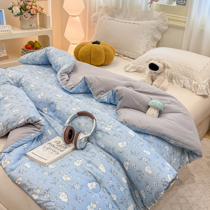 91家纺网 家纺一手货源 找家纺 梦初语 2025秋冬新款大豆纤维被子冬被棉被芯春秋被宿舍单双人学生四季通用（大豆纤维含量10%） 甜兔派对