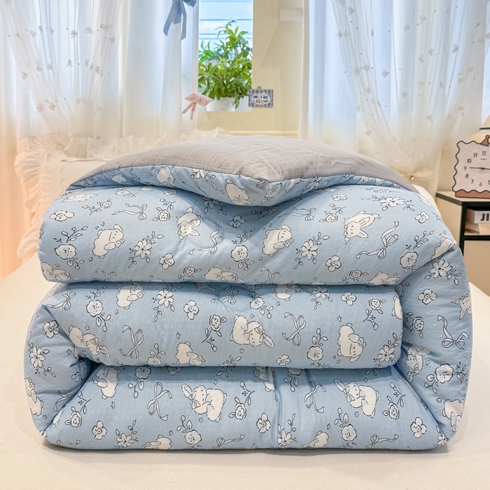 91家纺网 家纺一手货源 找家纺 梦初语 2025秋冬新款大豆纤维被子冬被棉被芯春秋被宿舍单双人学生四季通用（大豆纤维含量10%） 甜兔派对