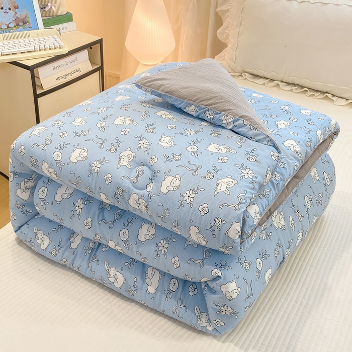 91家纺网 家纺一手货源 找家纺 梦初语 2025秋冬新款大豆纤维被子冬被棉被芯春秋被宿舍单双人学生四季通用（大豆纤维含量10%） 甜兔派对