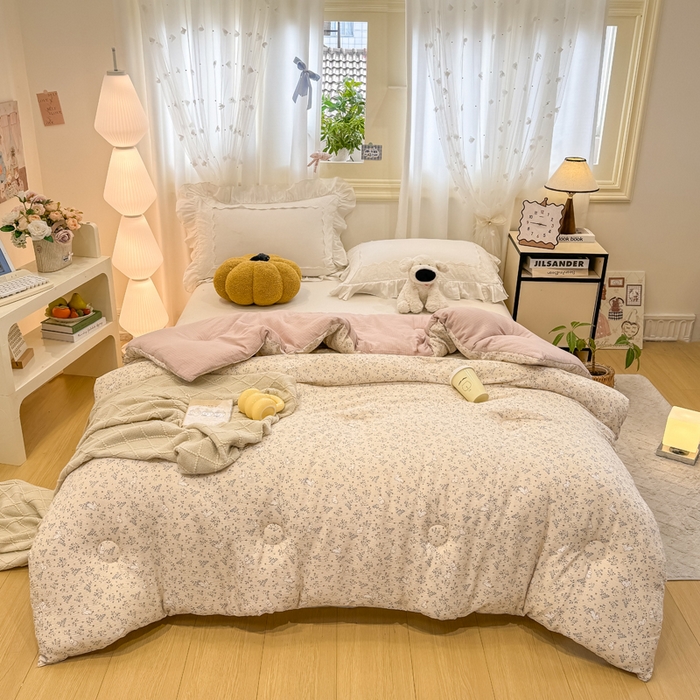 91家纺网 家纺一手货源 找家纺 梦初语 2025秋冬新款大豆纤维被子冬被棉被芯春秋被宿舍单双人学生四季通用（大豆纤维含量10%） 唯美小兔