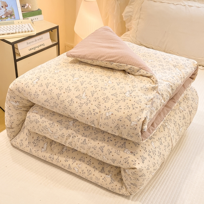 91家纺网 家纺一手货源 找家纺 梦初语 2025秋冬新款大豆纤维被子冬被棉被芯春秋被宿舍单双人学生四季通用（大豆纤维含量10%） 唯美小兔