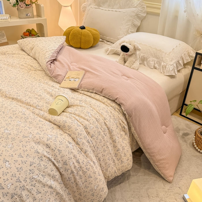 91家纺网 家纺一手货源 找家纺 梦初语 2025秋冬新款大豆纤维被子冬被棉被芯春秋被宿舍单双人学生四季通用（大豆纤维含量10%） 唯美小兔