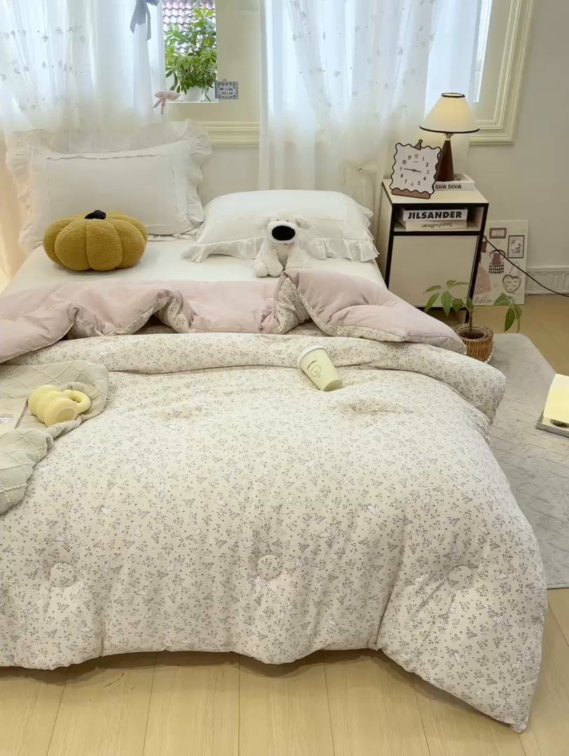 91家纺网 家纺一手货源 找家纺 梦初语 2025秋冬新款大豆纤维被子冬被棉被芯春秋被宿舍单双人学生四季通用（大豆纤维含量10%） 唯美小兔